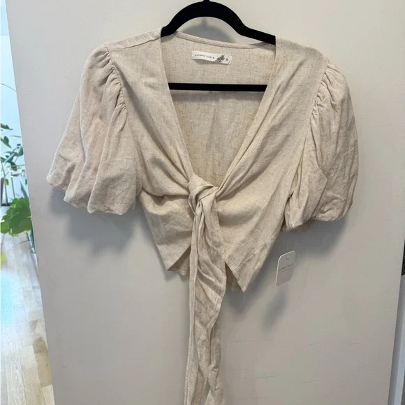 Altar'd State Cream Skirt and Tie Top Set - Picture 3 of 7